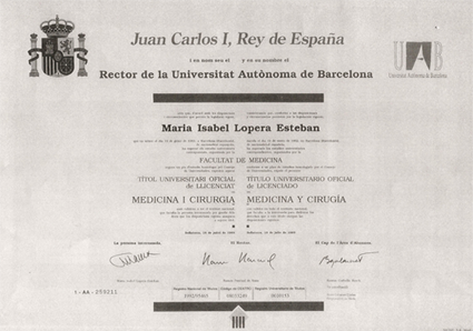 TITULO MEDICO DRA. LOPERA